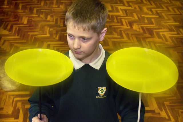 Pupils at St Kentigern's RC Primary School in Blackpool took part in a circus workshop. Ben Farley (11) concentrates on his spinning plates