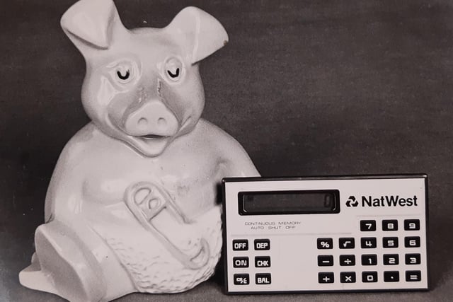 We couldn't feature lost banks without giving this a mention. Among the photos from the archives was this - one of the Nat West piggy banks from the 1980s. There were five altogether and they are now collectables