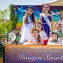 Poulton-le-Fylde  Gala Queen Imogen Swarbrick with her retinue of princesses. Photo Martin Bostock Photography