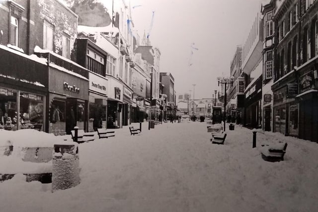 Church Street blanketed in snow on December 14 1981