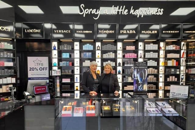 Sharon Acton (assistance manager) and Angie Cryer (store manager) at the newly re-opened Fragrance Shop at Affinity Lancashire in Fleetwood