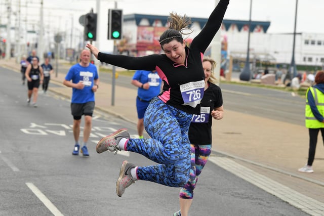 Jumping for joy at the Beaverbrooks Blackpool 10k Fun Run