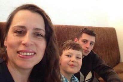Larysa and her two sons - she and the youngest are headed to Blackpool under Homes for Ukraine scheme