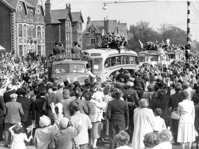 Victorious Blackpool FC in 1953