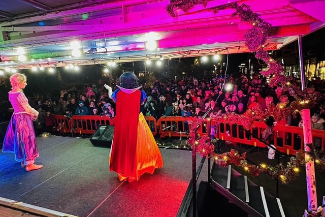 The crowd at the St Annes Christmas lights switch-on seen from the stage: Picture: Kitty Mion-Bouman, St Annes Town Council.