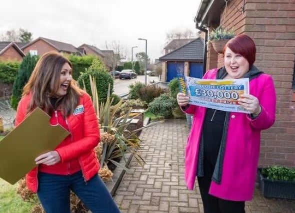 Jan Spencer-Kelly, above, was one of five neighbours in Clayton-le-Woods who won £30,000 each in January this year