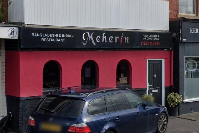 Meherin Indian and Bangladeshi Restaurant on Anchorsholme Lane, Thornton Cleveleys, has a rating of 4.6 out of 5 from 221 Google reviews