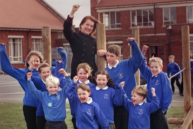 MP Joan Humble joined children at Holy Family School for the opening of their adventure playground in 1999