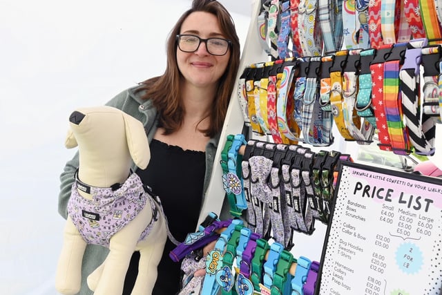 Hannah Johnson on her stall Confetti Pooch Couture