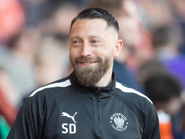 Blackpool's Manager Stephen Dobbie

The EFL Sky Bet Championship - Blackpool v Wigan Athletic - Saturday 15th April 2023 - Bloomfield Road - Blackpool