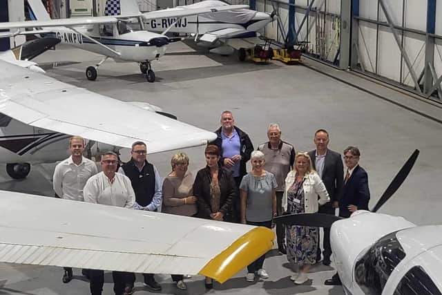 Councillors pictured during their tour of Blackpool Airport