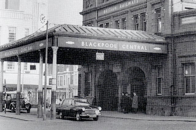 The main entrance to Blackpool Central in 1964