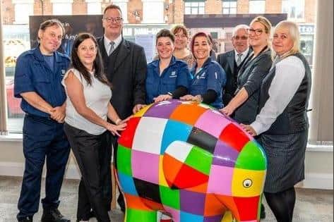 The Co-op Funeralcare Bispham team with Elmer