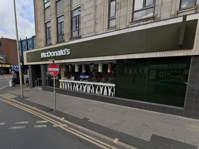 The McDonald's at the Houndshill Shopping Centre on Bank Hey Street has a rating of 3.6 out of 5 from 3,600 Google reviews