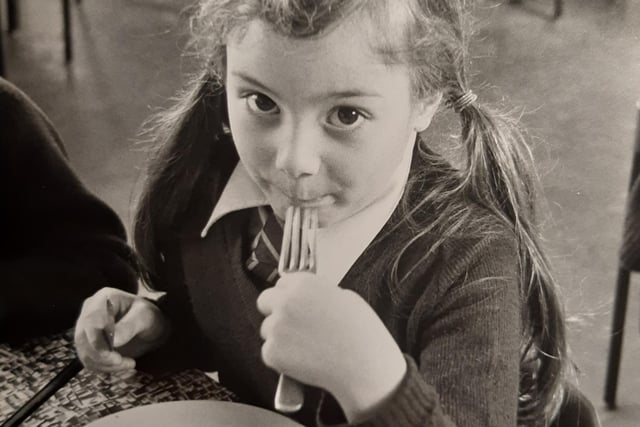 Helen Turpin, who was six, at Roseacre Primary School in 1981