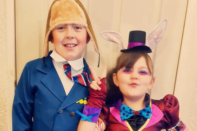 Jayden, 10, as Grandpa's Great Escape and Chloe, 6, as the Mad Hatter.