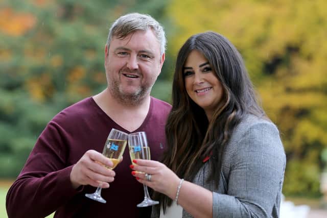 Andrew and Natalie Cunliffe from Blackpool celebrating their National Lottery scatchcard win