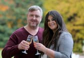 Andrew and Natalie Cunliffe from Blackpool celebrating their National Lottery scatchcard win