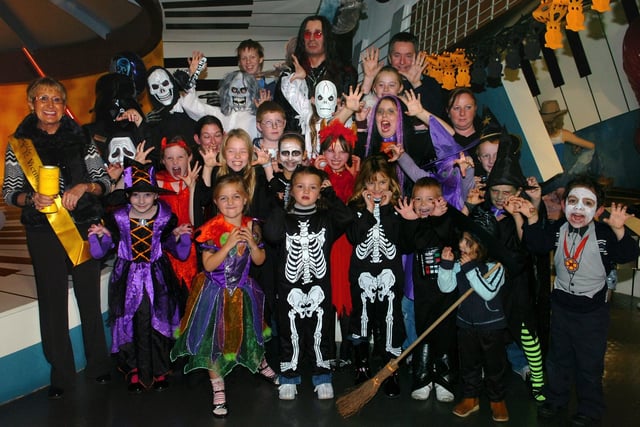 Pictured is some of the children who dressed up for the Halloween party at Tussauds Waxworks, Blackpool