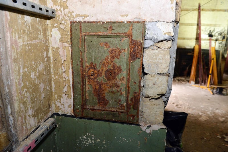 The original wall safe remains in place.