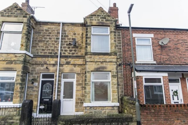Featuring two bedrooms and an attractive stone brick design, this terraced house is listed for £99,950.
