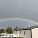 Rainbow over Marton Mere Holiday Park on Saturday afternoon 