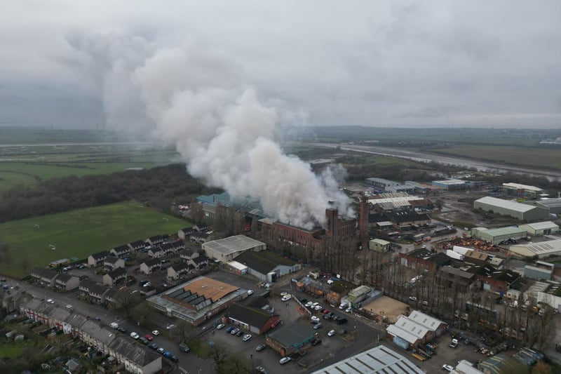 A large building containing commercial waste was the scene of a major fire in Lancaster on Sunday. Picture by Gary Watts.