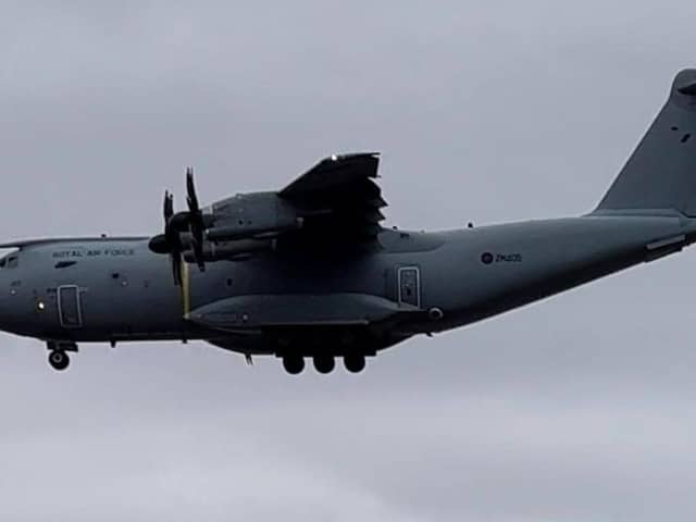 Marc Smith's video of the huge RAF plane has over 17,000 views on TikTok (@iammarcsmith)