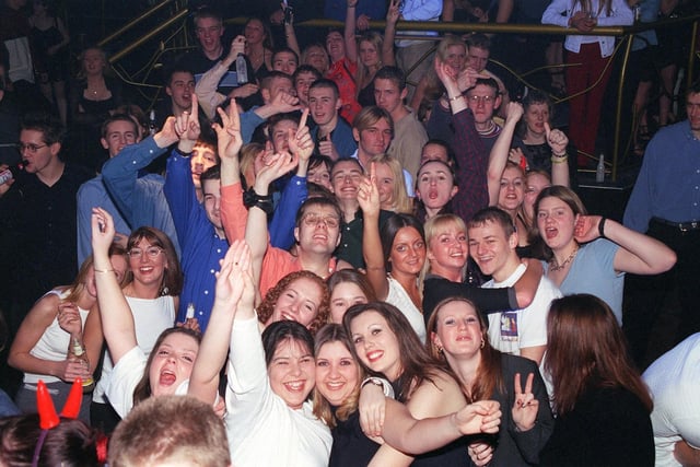 Clubbers at Blackpool Nightclub Heaven and Hell in 1999
