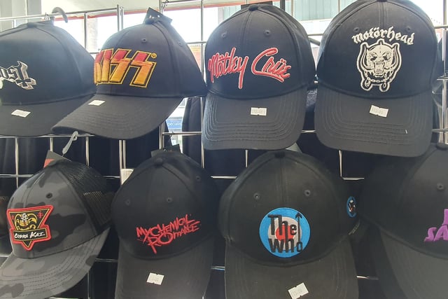Baseball caps are one of Iconz biggest sellers so far... a wide selection of music and popular culture merch available