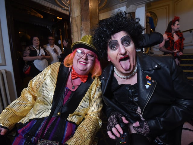 Theatre goers dress up for The Rocky Horror Show at the Grand Theatre. Wendy and Antonio Dutka.