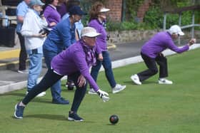 Rolling up for a big game – the Marton Institute and Norbreck 1 players warm-up at Marton Institute  Pictures: DANIEL MARTINO