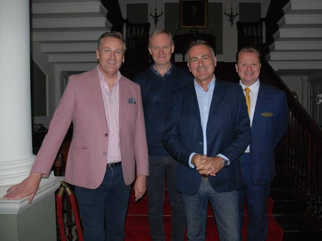 Paul Martin (centre) TV presenter of BBC2 “Flog It!” and Channel 5 “The Great Auction Showdown” showed his support for a Lytham Hall by hosting a gala dinner on Saturday to raise funds for it