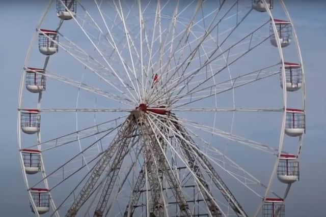 A woman was found climbing the big wheel on Central Pier in Blackpool this morning (Thursday, August 31). Emergency services attended and the woman was brought down safely. (Picture & video by FILNAT2011 on YouTube)