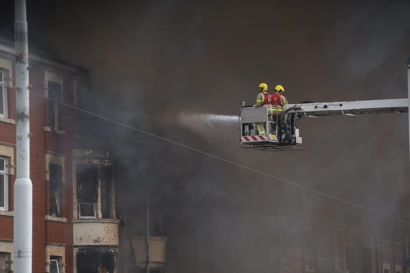 Scenes as firefighters tackle the blaze