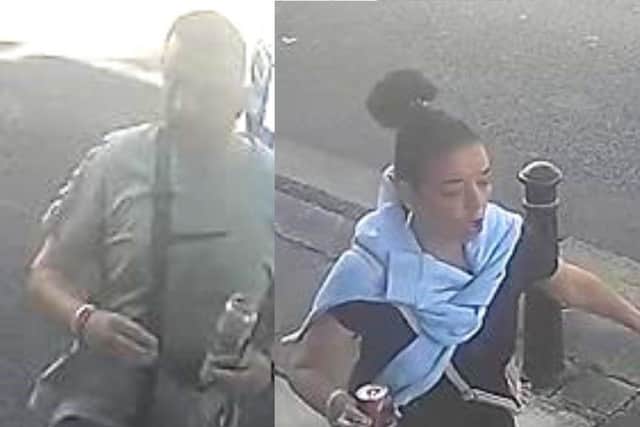 Do you know either of these two people? Police would like to speak to them in connection with an assault in Blackpool (Credit: Lancashire Police)