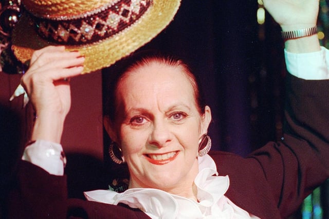 Miss Patricia with her lucky boater at The Music Hall Tavern in 1999