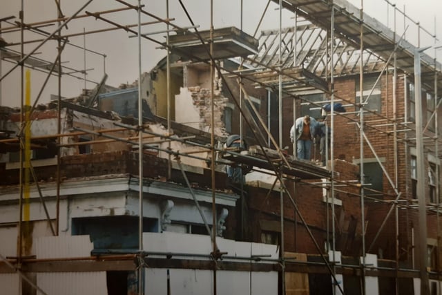 Work underway on properties on the corner of Victoria Street and North Albert Street, early 90s