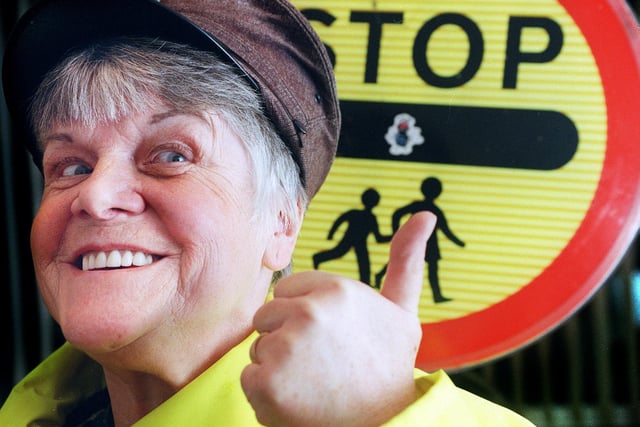 Lollipop lady Margaret Brown received an MBE in the New Years Honours, 1999