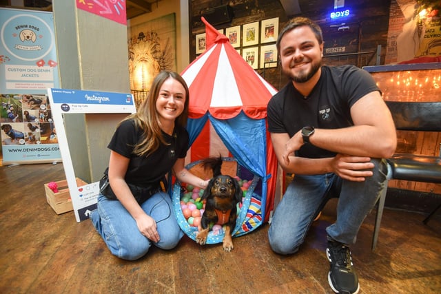 Organisers Jessica and Marcus Ackford with dog Neegan.