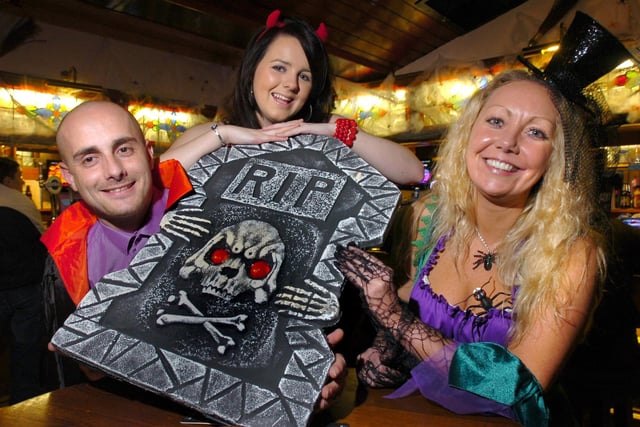 Ready for Halloween at the Sandpiper in Cleveleys, a pub which is sadly long gone. Pictured are Craig Kay, Kathryn Cunningham and Sarah McLellan