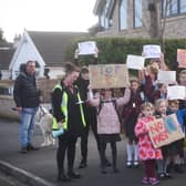Residents protested with parents and pupils of Thornton Cleveleys Baines Endowed Primary School last month  over plans to install a 5G mast outside the school