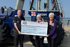Pat Abram (Launch Authority) with Encore s Audrey Weightman (centre) and Susan Melling