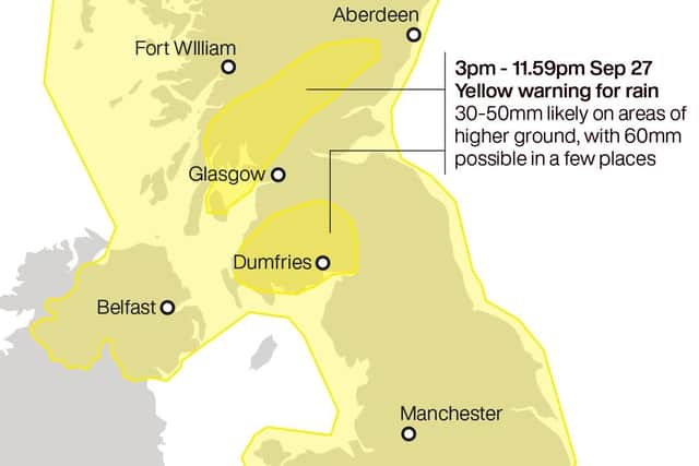 Storm Agnes weather warning Infographic: PA Graphics