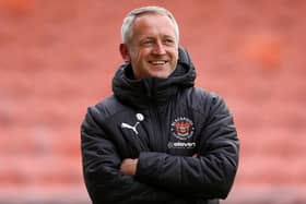BLACKPOOL, ENGLAND - MAY 04: Neil Critchley, Manager of Blackpool, looks on prior to the Sky Bet League One match between Blackpool and Doncaster Rovers at Bloomfield Road on May 04, 2021 in Blackpool, England. Sporting stadiums around the UK remain under strict restrictions due to the Coronavirus Pandemic as Government social distancing laws prohibit fans inside venues resulting in games being played behind closed doors. (Photo by Charlotte Tattersall/Getty Images)