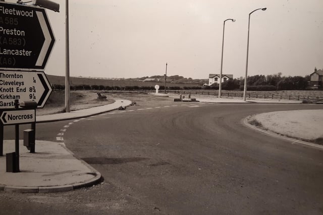 Right back to 1976 here at Norcross Roundabout. The section to Fleetwood was yet to built and all we can see is an undeveloped entrance. the caption on the back of the photo suggested it would never be built