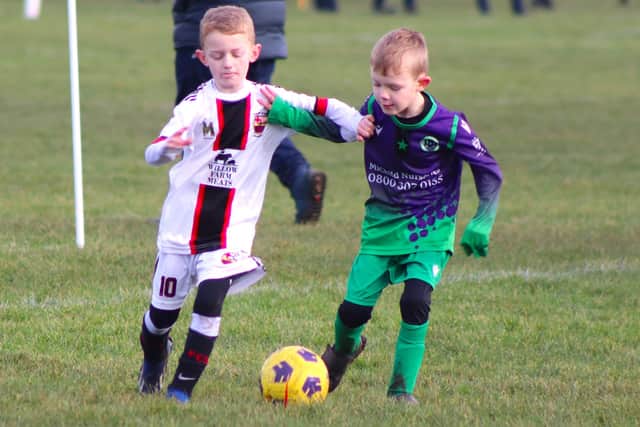The St Annes Greens and Fylde Coast Soccer Messi players produced a fine match Picture: Karen Tebbutt