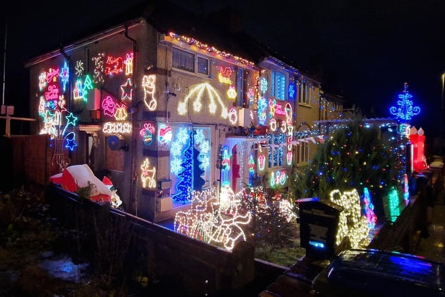 Christmas on Condor Grove. Ashley Forward has taken over the light display from his mum, Dawn.