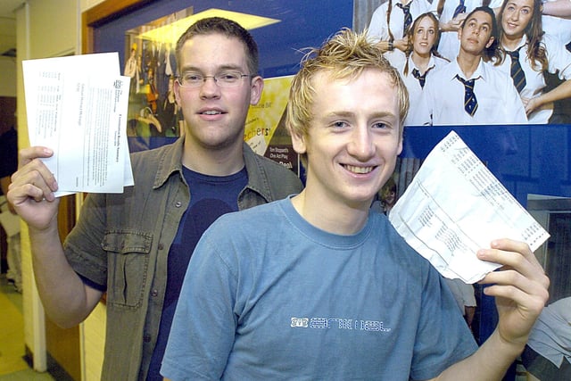 Sam McVaigh and Jonathan Hulme at the Sixth Form College in 2004