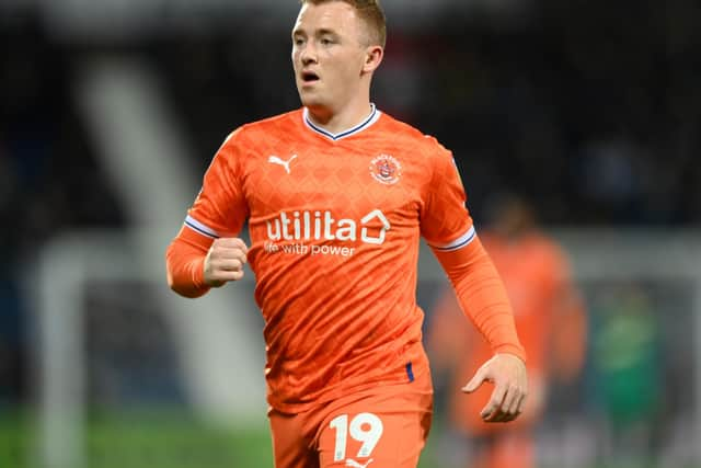 WEST BROMWICH, ENGLAND - NOVEMBER 01:  Shayne Lavery of Blackpool during the Sky Bet Championship between West Bromwich Albion and Blackpool at The Hawthorns on November 01, 2022 in West Bromwich, England. (Photo by Shaun Botterill/Getty Images)